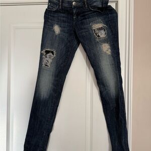 Guess by Marciano Midnight Blue Ripped Skinny Jeans